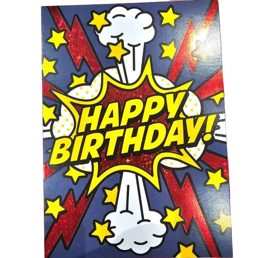 MindWare Gift Enclosure Cards Superhero Happy Birthday Foil Card