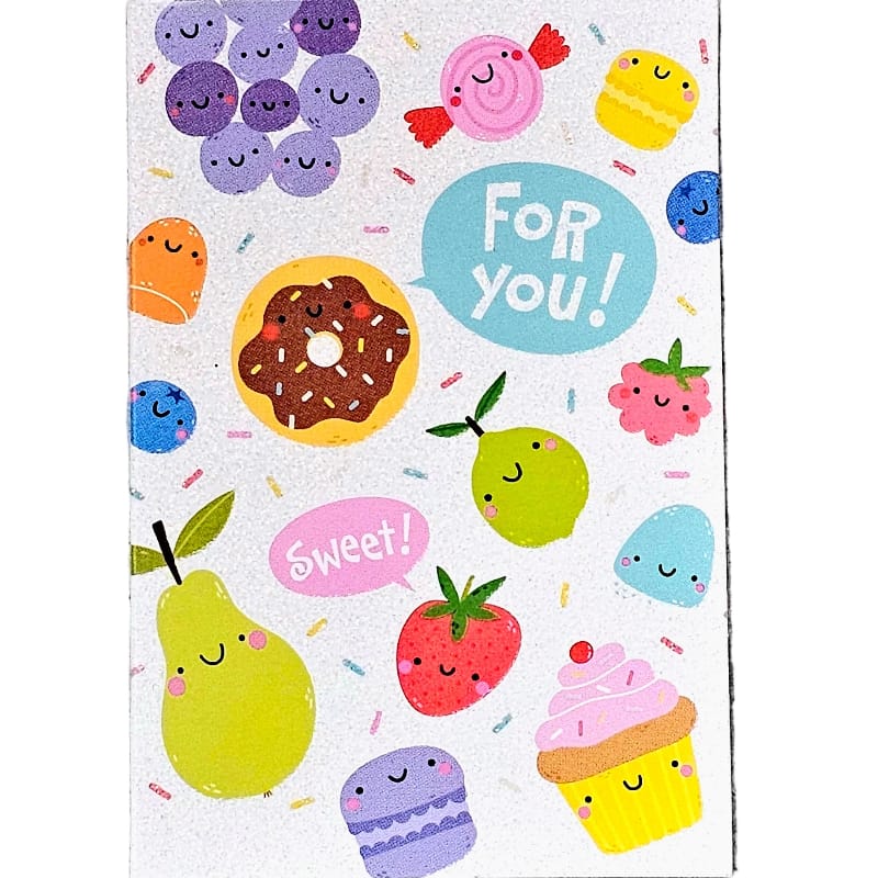 MindWare Mini Gift Enclosure Cards Default Fruits & Sweets Glitter Gift Enclosure