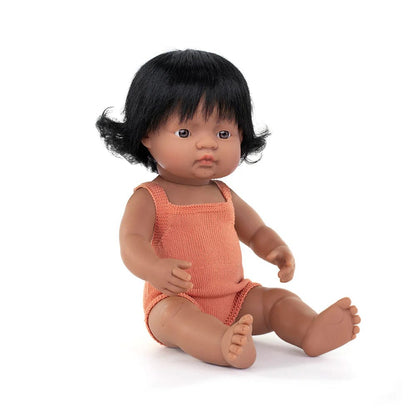 Miniland Dolls Default Baby Doll Hispanic Girl (Salmon Romper)