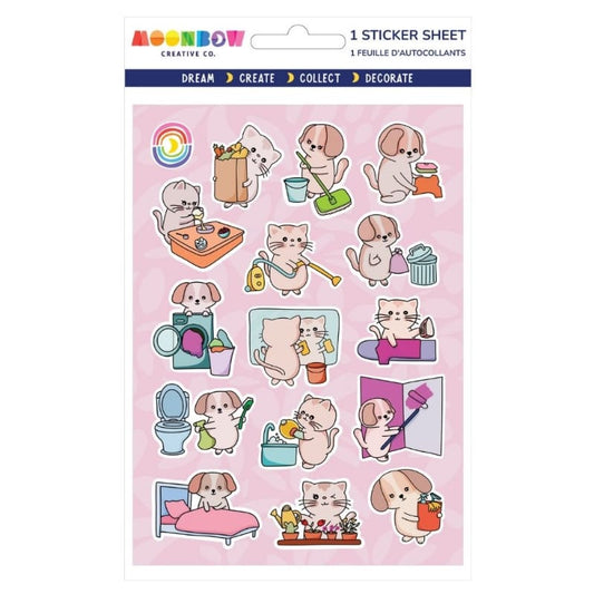 Moonbow Creative Co Stickers Cleaning Cats & Dogs Glossy Stickers