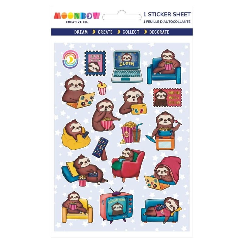 Moonbow Creative Co Stickers Slothflix and Chill Glossy Stickers