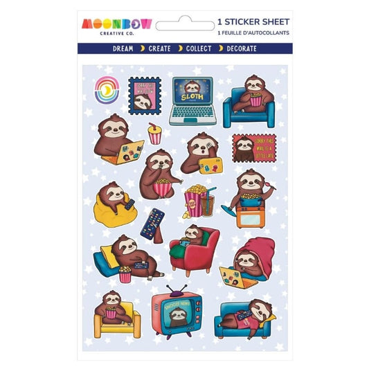 Moonbow Creative Co Stickers Slothflix and Chill Glossy Stickers