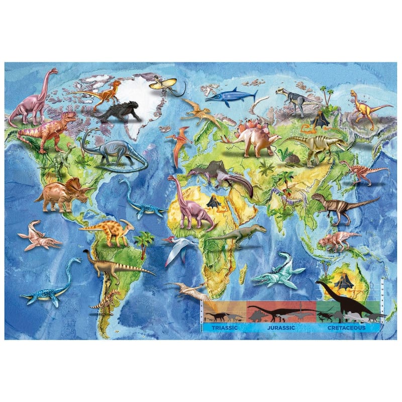 Nexa 150 Piece Puzzles Dinosaurs World Map 150 Piece Puzzle