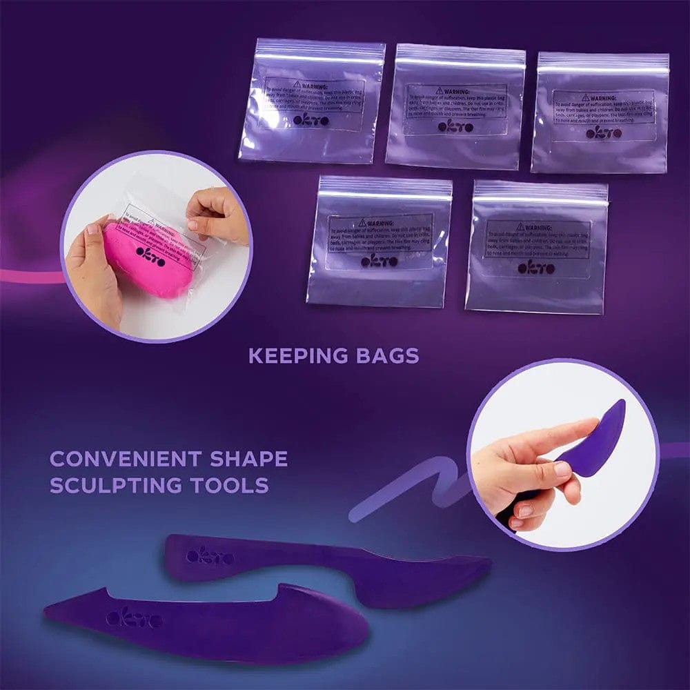 Okto Clay Arts & Crafts Okto Air Clay Set for Creativity - 24 Colors
