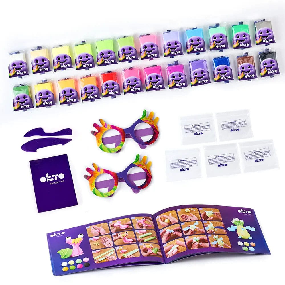 Okto Clay Arts & Crafts Okto Air Clay Set for Creativity - 24 Colors
