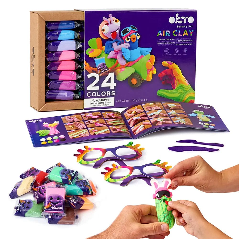 Okto Clay Arts & Crafts Okto Air Clay Set for Creativity - 24 Colors