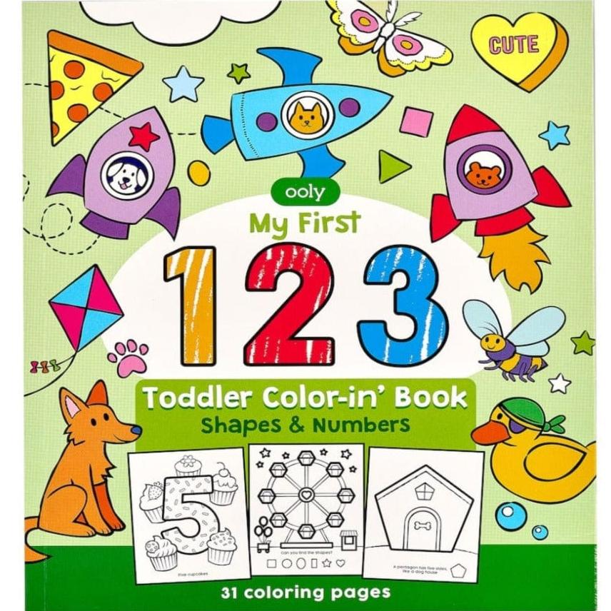 Ooly Coloring & Painting Books My First 123 Toddler Color Book - Shapes & Numbers