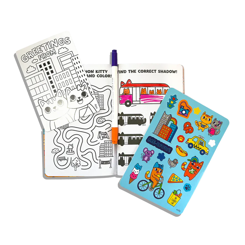Ooly Coloring & Painting Kits Let's Go! Kitty in the City Activity Kit