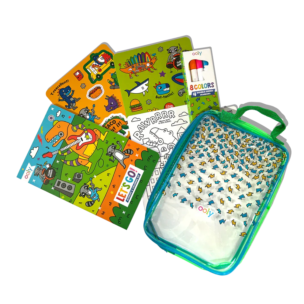 Ooly Coloring & Painting Kits Let's Go! Robo Dinos Activity Kit