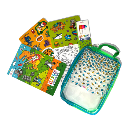 Ooly Coloring & Painting Kits Let's Go! Robo Dinos Activity Kit