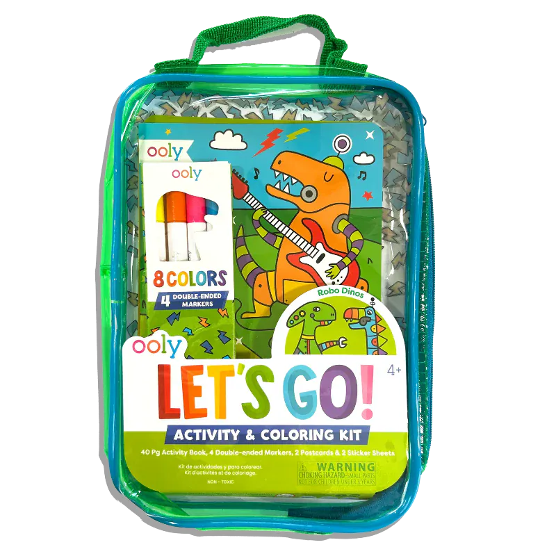 Ooly Coloring & Painting Kits Let's Go! Robo Dinos Activity Kit
