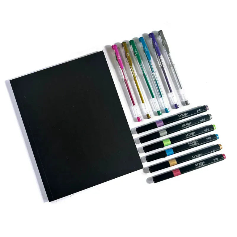 Ooly Coloring & Painting Kits Modern Metallics Sketchbook Kit