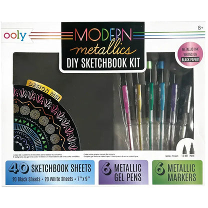 Ooly Coloring & Painting Kits Modern Metallics Sketchbook Kit