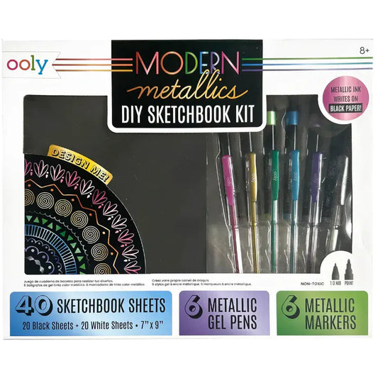Ooly Coloring & Painting Kits Modern Metallics Sketchbook Kit
