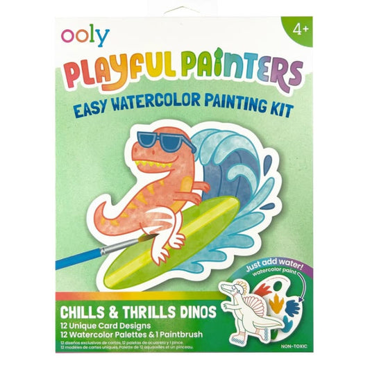 Ooly Coloring & Painting Kits Playful Painters Watercolor Set - Chills & Thrills Dinos