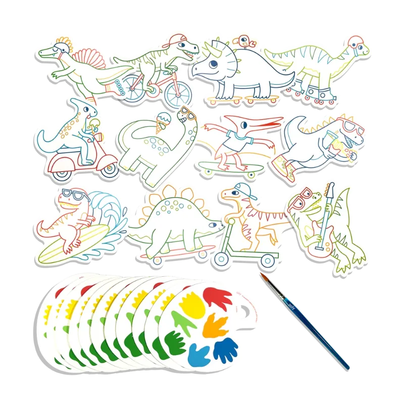 Ooly Coloring & Painting Kits Playful Painters Watercolor Set - Chills & Thrills Dinos