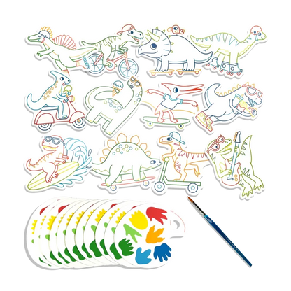 Ooly Coloring & Painting Kits Playful Painters Watercolor Set - Chills & Thrills Dinos