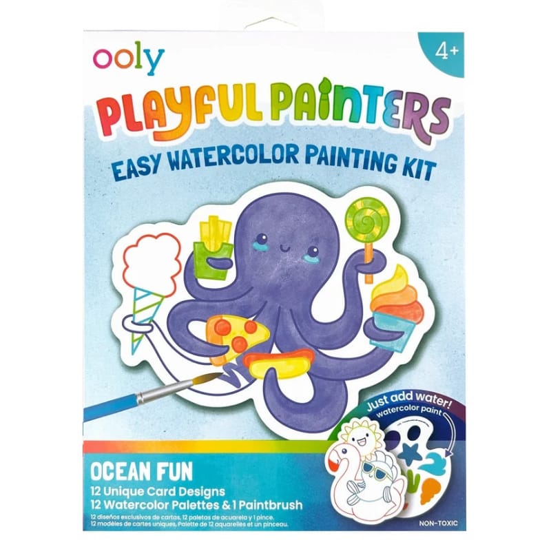 Ooly Coloring & Painting Kits Playful Painters Watercolor Set -  Ocean Fun