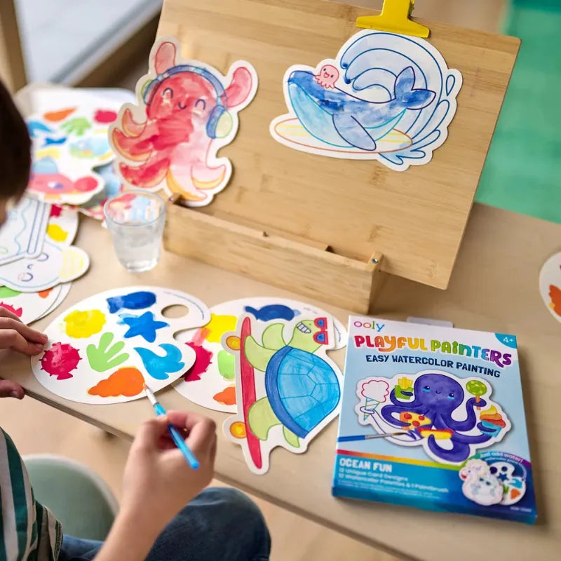 Ooly Coloring & Painting Kits Playful Painters Watercolor Set -  Ocean Fun