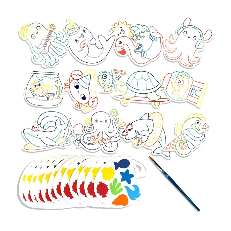 Ooly Coloring & Painting Kits Playful Painters Watercolor Set -  Ocean Fun