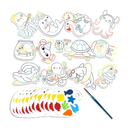 Ooly Coloring & Painting Kits Playful Painters Watercolor Set -  Ocean Fun