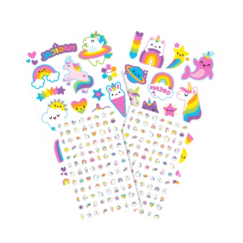 Ooly Dress Up Accessories Default Tattoo Palooza Tattoos & Nail Stickers - Unicorn & Rainbows