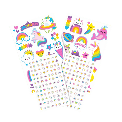 Ooly Dress Up Accessories Default Tattoo Palooza Tattoos & Nail Stickers - Unicorn & Rainbows