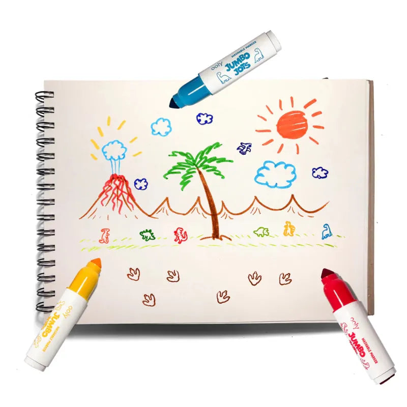 Ooly Markers, Pens, Brushes & Crayons Jumbo Jots Dual Tip Stamp Markers - Dinosaur