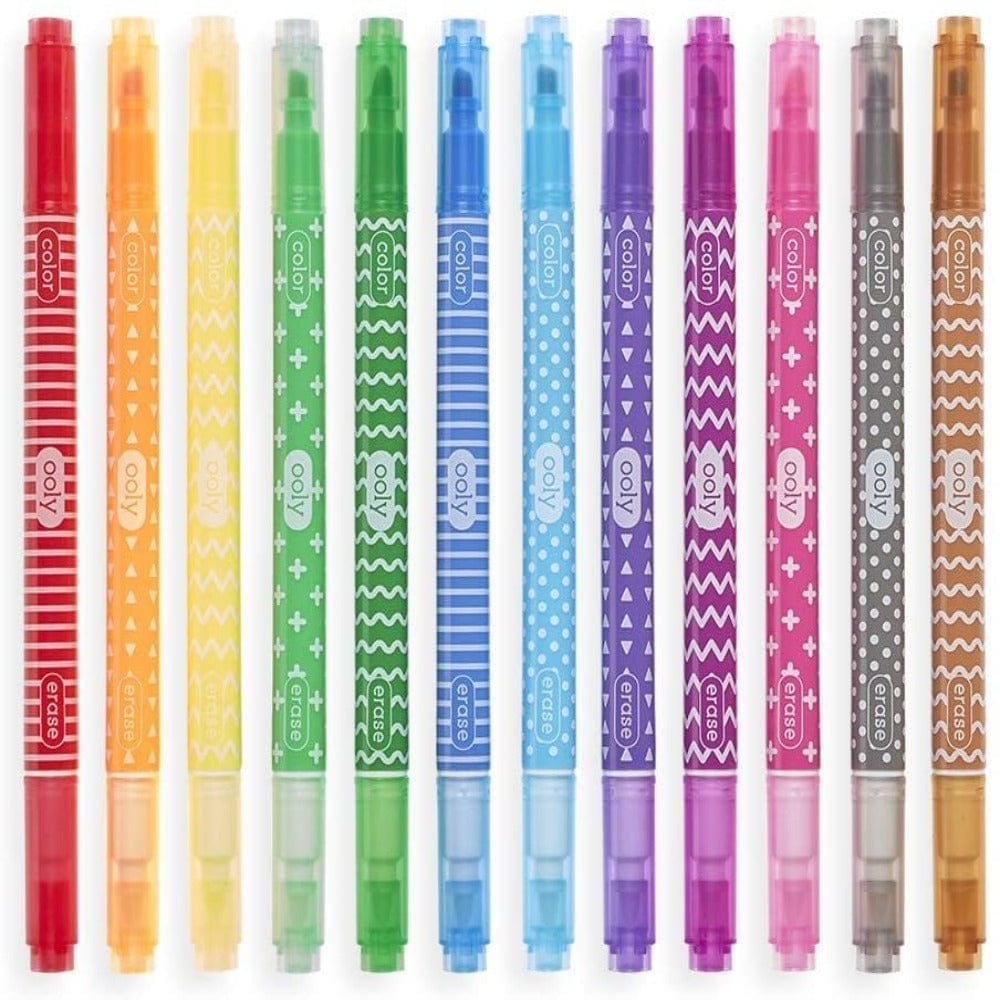 Ooly Markers, Pens, Brushes & Crayons Make No Mistake Erasable Markers  (Set of 12)