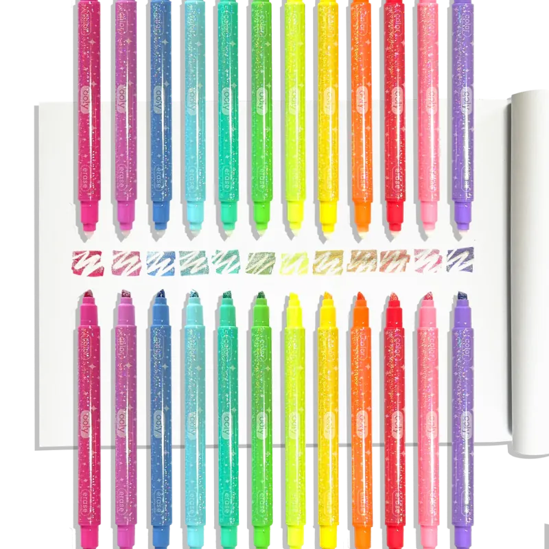 Ooly Markers, Pens, Brushes & Crayons Make No Mistake! Sparkle  Glittery Erasable Markers