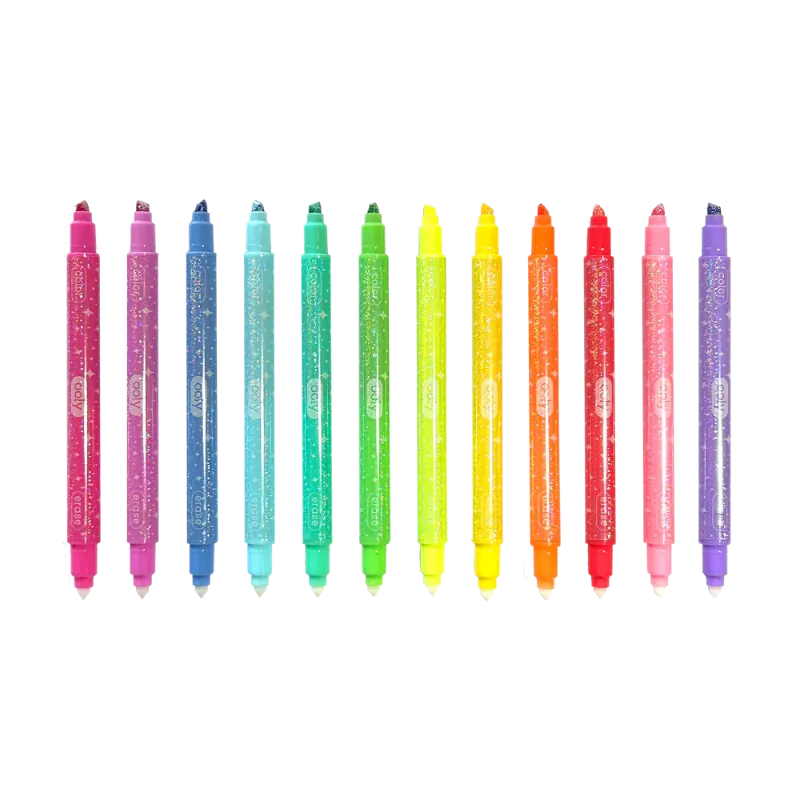 Ooly Markers, Pens, Brushes & Crayons Make No Mistake! Sparkle  Glittery Erasable Markers