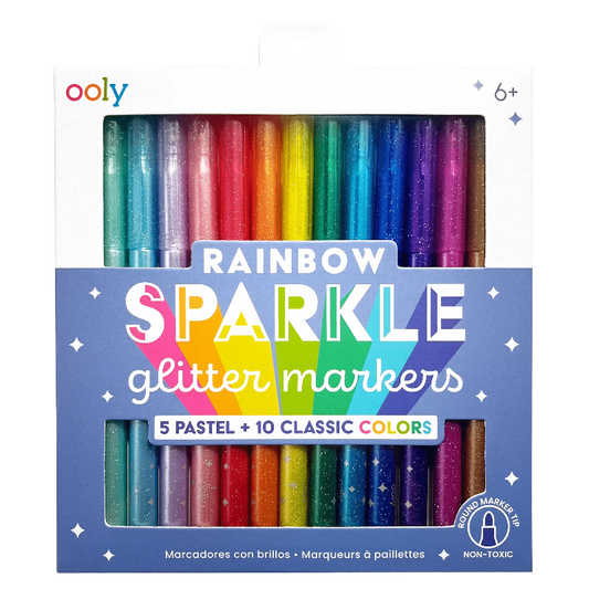 Ooly Markers, Pens, Brushes & Crayons Rainbow Sparkle Glitter Markers (Set of 15)