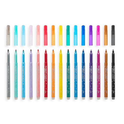 Ooly Markers, Pens, Brushes & Crayons Rainbow Sparkle Glitter Markers (Set of 15)