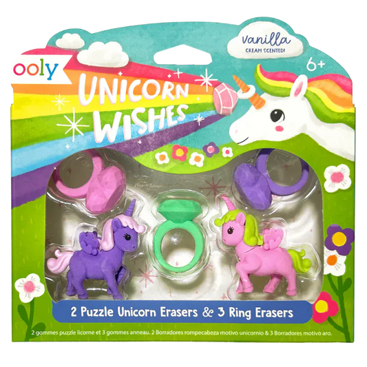 Ooly Markers, Pens, Brushes & Crayons Unicorn Wishes Scented Puzzle Erasers