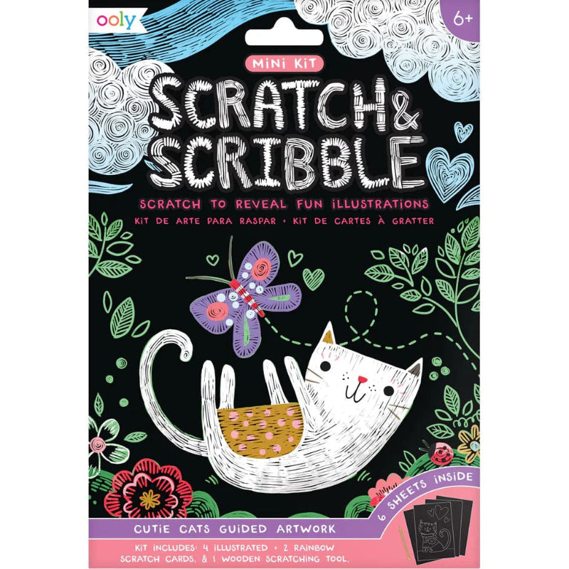 Ooly Scratch Arts & Crafts Default Scratch & Scribble Mini - Cutie Cats