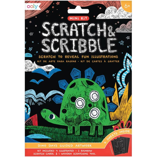 Ooly Scratch Arts & Crafts Default Scratch & Scribble Mini - Dino Days