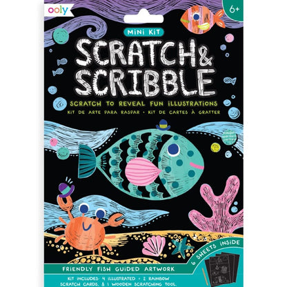 Ooly Scratch Arts & Crafts Default Scratch & Scribble Mini - Friendly Fish