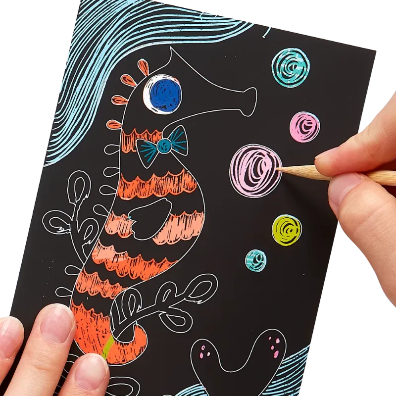 Ooly Scratch Arts & Crafts Default Scratch & Scribble Mini - Friendly Fish