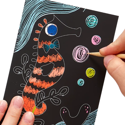 Ooly Scratch Arts & Crafts Default Scratch & Scribble Mini - Friendly Fish