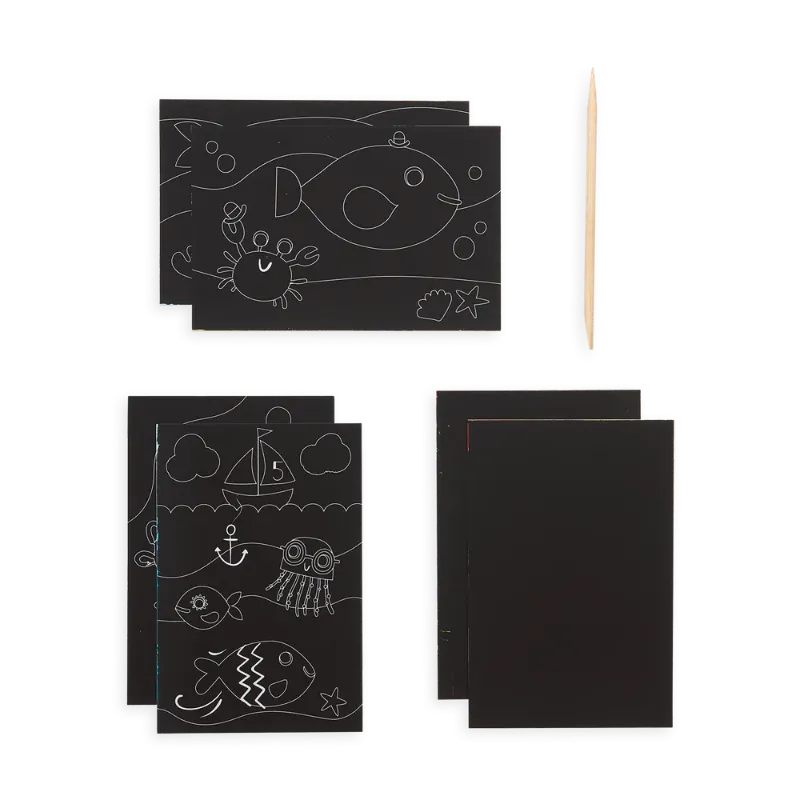 Ooly Scratch Arts & Crafts Default Scratch & Scribble Mini - Friendly Fish