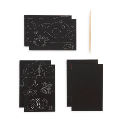 Ooly Scratch Arts & Crafts Default Scratch & Scribble Mini - Friendly Fish