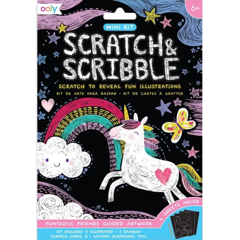 Ooly Scratch Arts & Crafts Default Scratch & Scribble Mini - Funtastic Friends