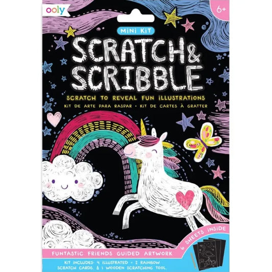 Ooly Scratch Arts & Crafts Default Scratch & Scribble Mini - Funtastic Friends