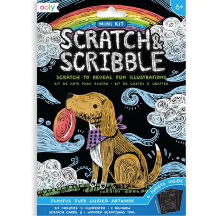 Ooly Scratch Arts & Crafts Default Scratch & Scribble Mini - Playful Pups