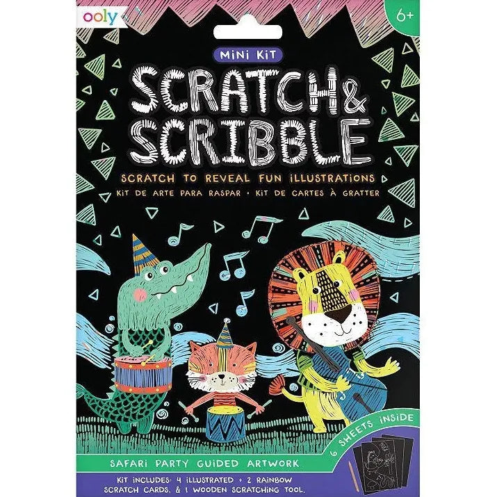 Ooly Scratch Arts & Crafts Default Scratch & Scribble Mini - Safari Party