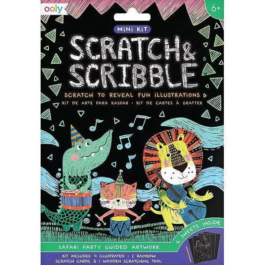 Ooly Scratch Arts & Crafts Default Scratch & Scribble Mini - Safari Party