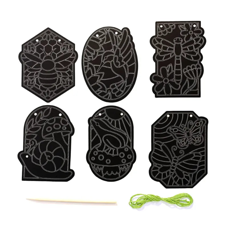 Ooly Scratch Arts & Crafts Scratch & Scribble Mini Window Kit Garden