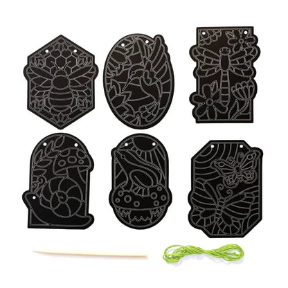 Ooly Scratch Arts & Crafts Scratch & Scribble Mini Window Kit Garden