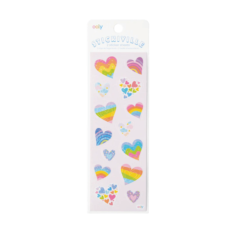 Ooly Stickers Stickiville Rainbow Hearts Holographic Stickers