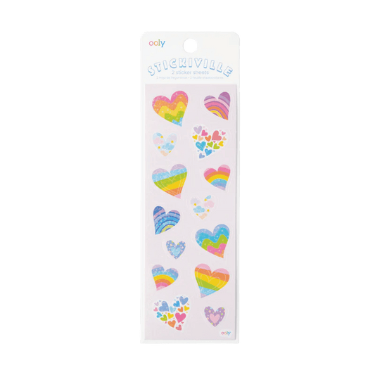 Ooly Stickers Stickiville Rainbow Hearts Holographic Stickers